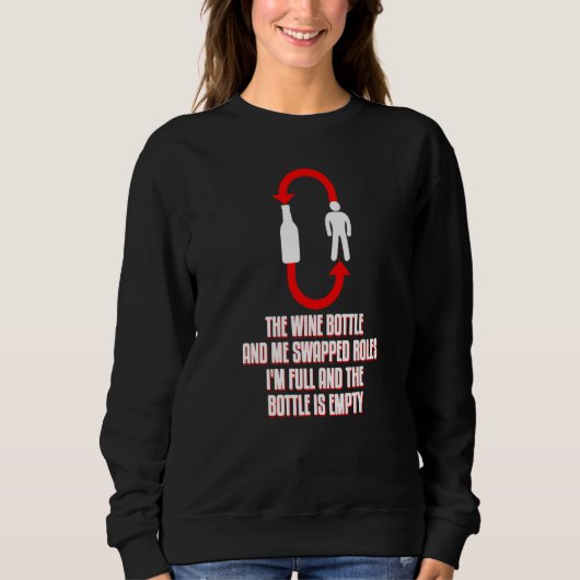Sweatshirt Déclaration de fête de boisson d'alcool de vin coo (Devant)