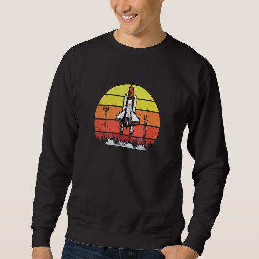 Sweatshirt Décollage de fusée - Design rétro (Devant)