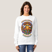 Sweatshirt DeColores Cursillo Croix Colombe Coq Mandala (Devant entier)