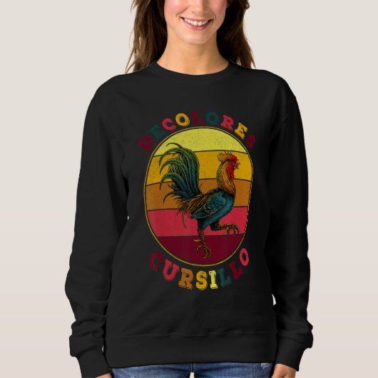 Sweatshirt DeColores Cursillo Rooster with Distressed Backgro (Devant)