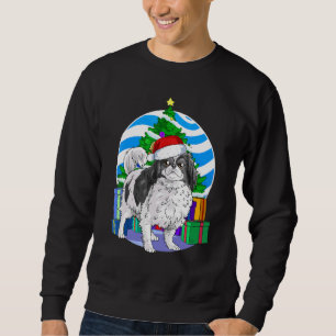 Sweatshirt Décor de Noël japonais Chin Cute Père Noël