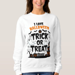 Sweatshirt Décor éffrayant et friandises d'Halloween amusante