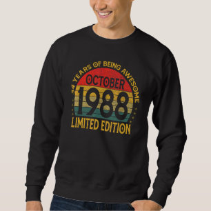 Sweatshirt Décoration d'anniversaire vintage Octobre 1988