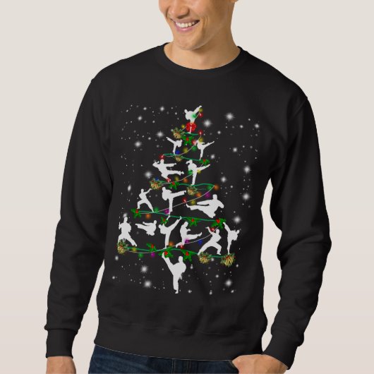 Sweatshirt Décoration karaté Arbre de Noël Ornements personna (Devant)