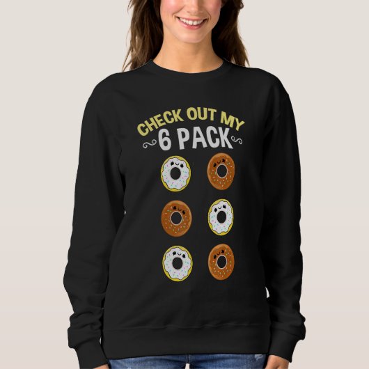 Sweatshirt Découvrez Mon six pack de Donat au chocolat (Devant)