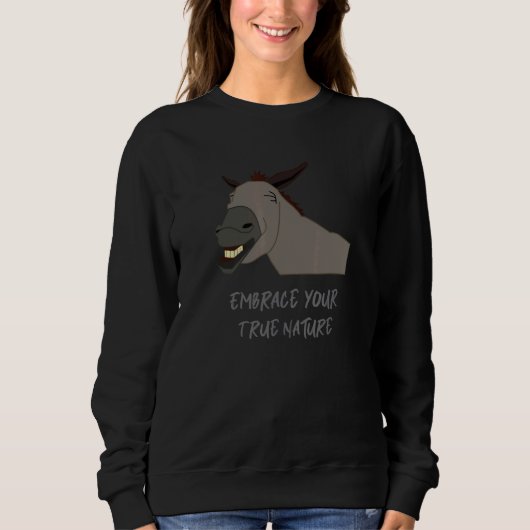Sweatshirt Découvrez votre véritable nature Cheval d'âne (Devant)