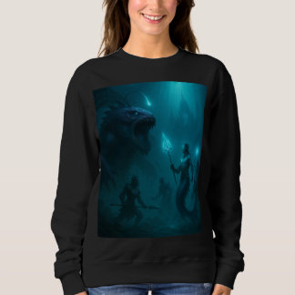Sweatshirt Deep Sea Kingdom – Epic Fantasy Warrior vs Sea Mon