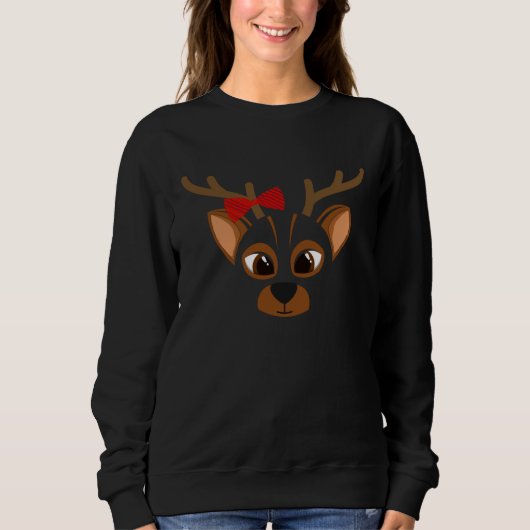 Sweatshirt Deer Animal Bow Tie Child Halloween Costume Gift (Devant)