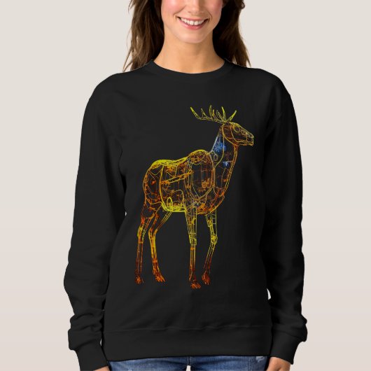 Sweatshirt Deer artwork motif  animal deer (Devant)