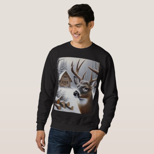 Sweatshirt Deer d'hiver/Buck art (Devant entier)