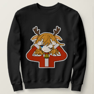 Sweatshirt deer girl with santa clothes