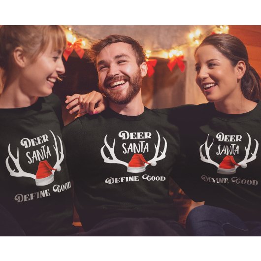 Sweatshirt Deer Père Noël Définir de bons chasseurs de Noël