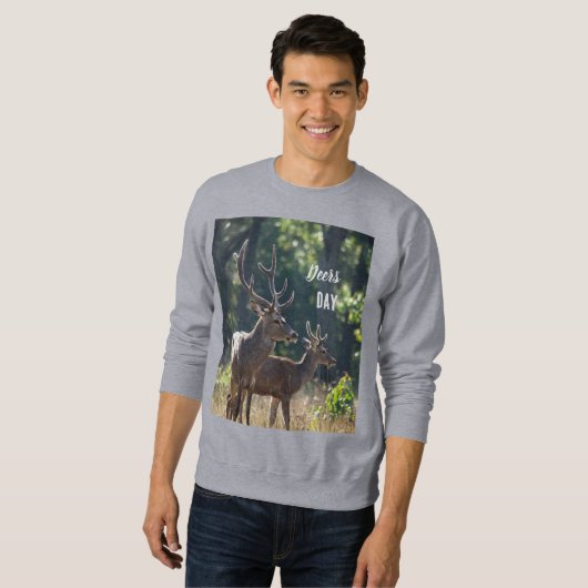 Sweatshirt Deers Day Long Sleeves Top (Devant entier)
