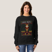 Sweatshirt Deez Nuts Nutcracker Ugly Christmas Sweater Meme (Devant entier)