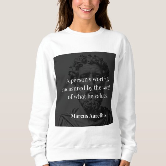 Sweatshirt Définir une valeur : Marcus Aurelius sur les valeu (Devant)