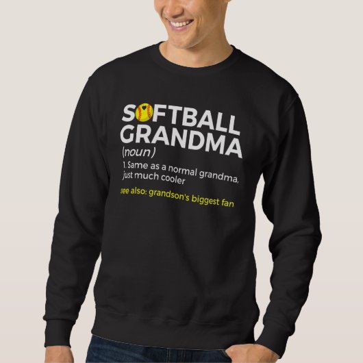 Sweatshirt Définition de grand-mère de softball, plus grand f (Devant)