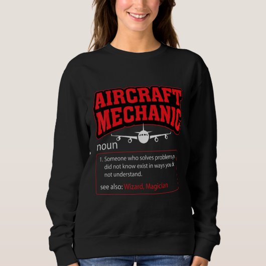 Sweatshirt Définition de mécanicien d'aéronef Mécanicien d'av (Devant)