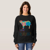 Sweatshirt Définition de vache Lait Laitier Bétail Cultivateu (Devant entier)