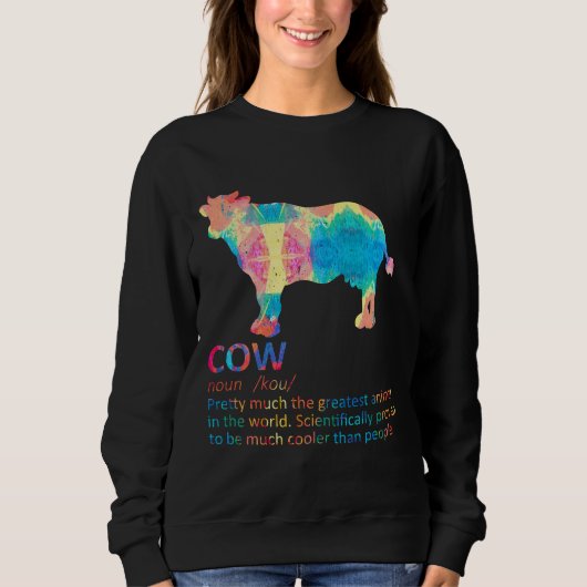 Sweatshirt Définition de vache Lait Laitier Bétail Cultivateu (Devant)