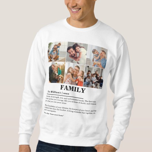 Sweatshirt Définition personnalisée de la famille de collages (Devant)