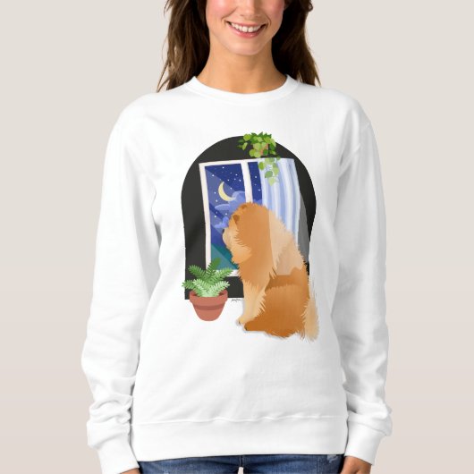 Sweatshirt DEHORS IL Y A QUELQUE PART Chow chemises blanches (Devant)