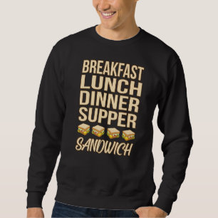 Sweatshirt Déjeuner Dîner Sandwich Bologna Viande Gr