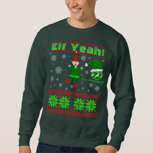 Sweatshirt D'Elf Noël drôle ouais (Devant)