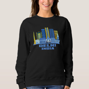 Sweatshirt Delhi India Skyline Indian City Indians Colorée C