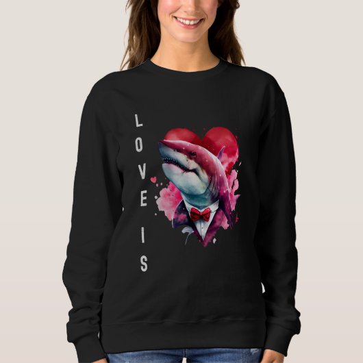 Sweatshirt Delightful Love is With Heart Animal Valentine's d (Devant)
