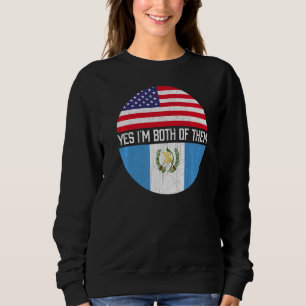 Sweatshirt Demi-Américain Demi-Guatémaltèque Usa Drapeau Fami
