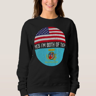 Sweatshirt Demi-Américain Demi-Lazian Usa Drapeau Patrimoine 