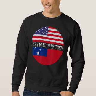 Sweatshirt Demi-Américain Samoan Usa Drapeau Patrimoine de la