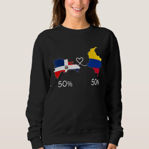 Sweatshirt Demi-colombien demi-dominicain Drapeau Carte DNA L