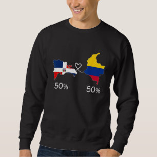 Sweatshirt Demi-colombien demi-dominicain Drapeau Carte DNA L