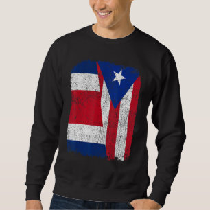 Sweatshirt Demi-Costaricain moitié Porto-Rican Drapeau Patrim
