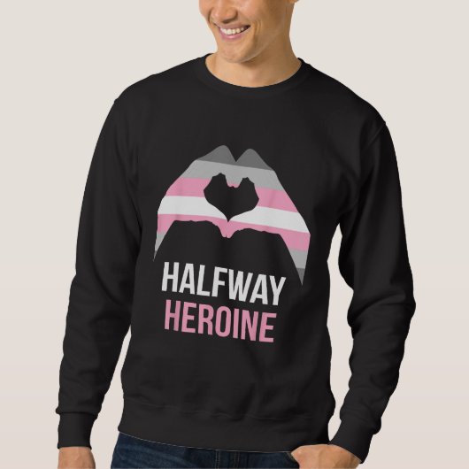 Sweatshirt Demigirl Quote Love Heart Demigirl Flag (Devant)