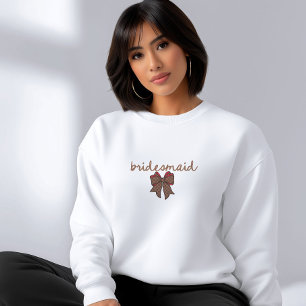 Sweatshirt Demoiselle d'honneur à carreaux rouges et marron a
