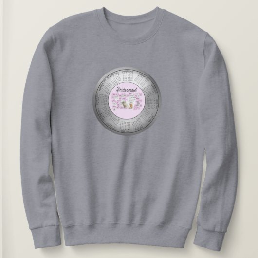 Sweatshirt Demoiselle d'honneur calendrier 2026 (Design devant)