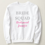 Sweatshirt Demoiselle d'honneur Rose personnalisé Mariage Ent<br><div class="desc">Belle calligraphie,  sweat-shirt rose de Demoiselle d'honneur. Parfait pour un sweat-shirt en papier de mariage. Équipe de la mariée.</div>