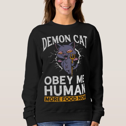 Sweatshirt Demon Cat Satanic Witchcraft Baphomet Gothic Occu (Devant)