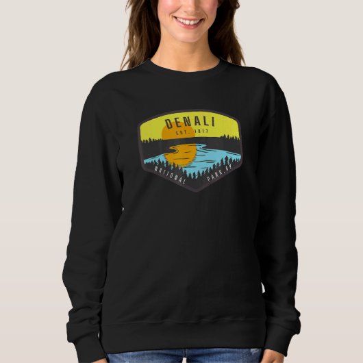 Sweatshirt Denali Alaska Park Sunset Trees (Devant)
