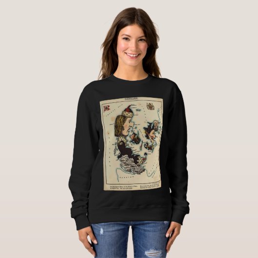 Sweatshirt Denmark Illustrative Map (Devant entier)