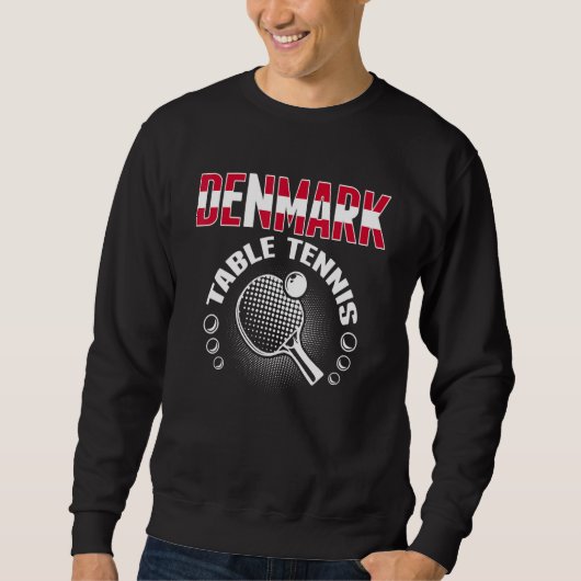 Sweatshirt Denmark Table Tennis Support Danish Ping Pong (Devant)