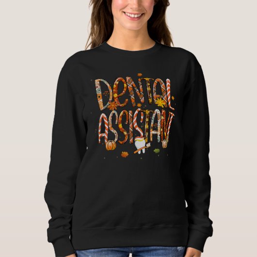 Sweatshirt Dental Assistant Leopard Plaid Pilgrim Hat Fall Th (Devant)