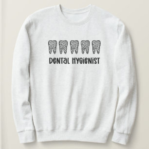 Sweatshirt Dental Hygienist Empreinte de léopard Dents