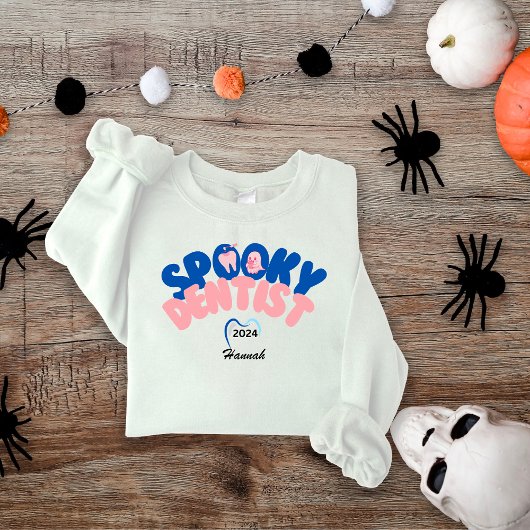 Sweatshirt Dentiste éffrayant Nom personnalisé Cadeau Hallowe