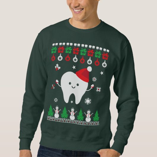Sweatshirt Dentiste sans douleur Noël Fun! (Devant)