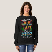 Sweatshirt Dernier Jour De L'École Pré K Professeur Plage Sun (Devant entier)