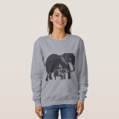 Sweatshirt des éléphants femmes (Devant entier)