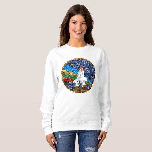 sweatshirt des femmes de vaisseau spatial (Devant entier)